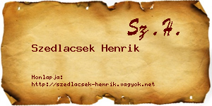 Szedlacsek Henrik névjegykártya