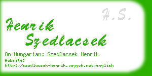 henrik szedlacsek business card